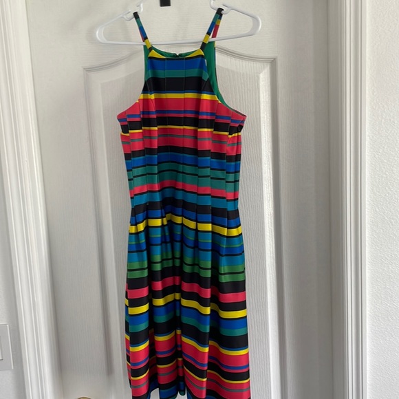 Multicolored cocktail wedding evening gala dress Calvin Klein size 4 - Picture 1 of 5